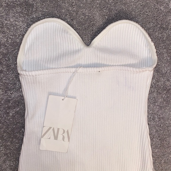 NWT ZARA White Strapless Bodysuit - Picture 4 of 5